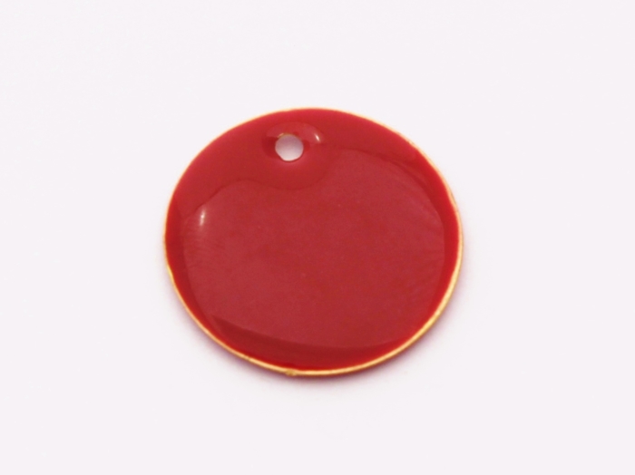 Bedel email rond 20mm rood