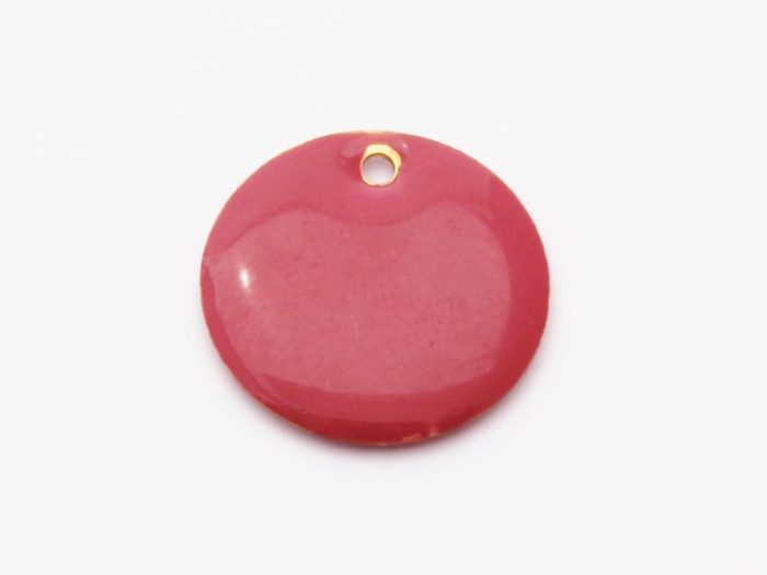 Bedel email rond 20mm roze