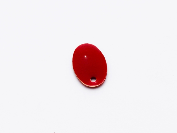 Letali bedel email ovaal 12x8mm rood