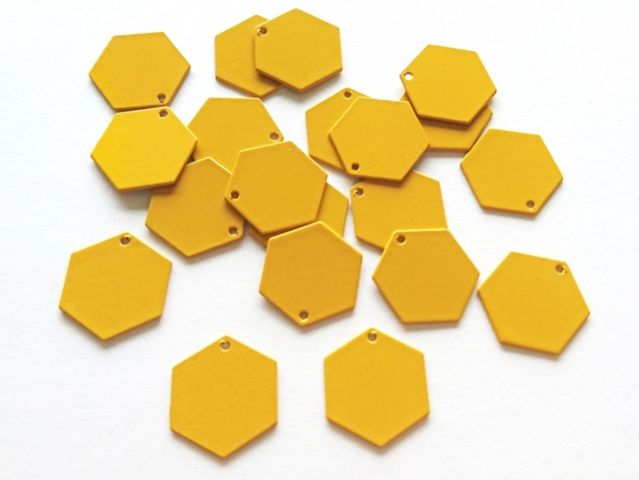 Letali pendentif hexagone plein 13x12mm