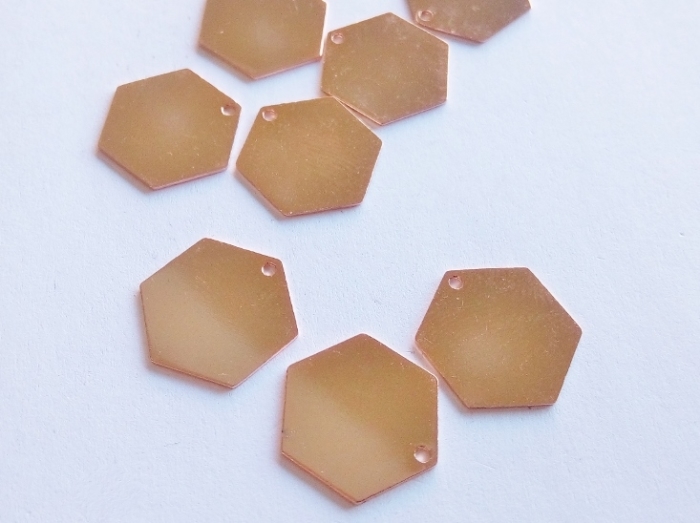 Letali pendentif hexagone plein 13x12mm