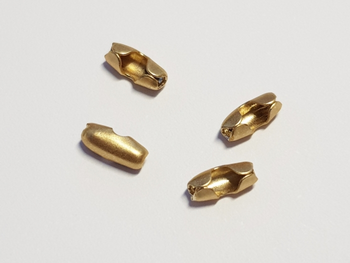 Letali slotjes voor bolletjesketting 1mm mat goud