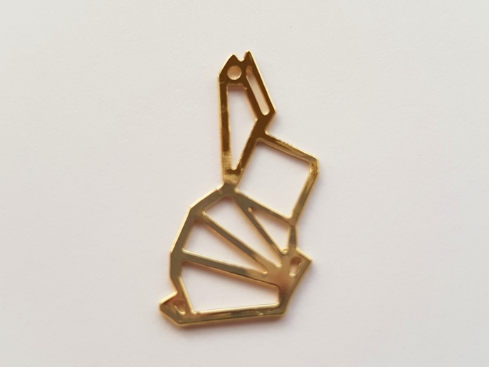 Letali origami bedel konijn 25x15mm goud