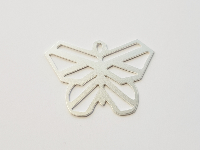 Letali origami bedel vlinder 27x20mm mat zilver