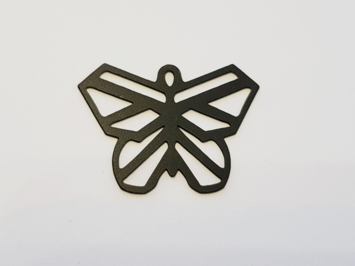 Letali origami bedel vlinder 27x20mm mat zwart