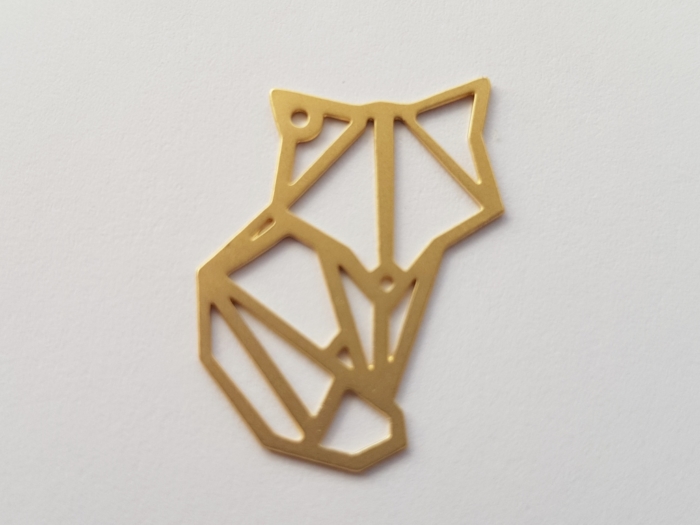 Letali origami bedel vos 26x20mm mat goud