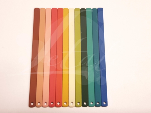 Letali_bedel_staafje_56x3mm_rubber rainbow of 12