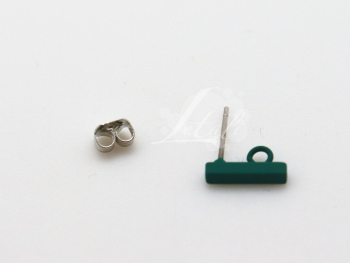 Letali Boucle d'oreille - caouchouté - barre avec anneau - 2*2*10mm