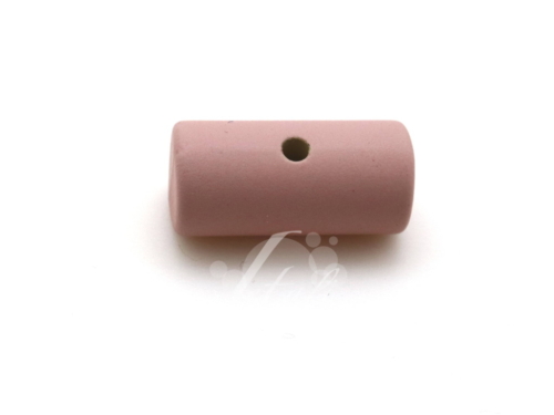 Perle caouchoutée - roze doux - 25*12mm