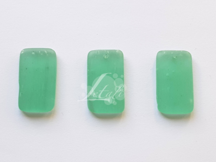 Letali Perle en verre mate, faite à la main, rectangulaire - 27*15*4mm