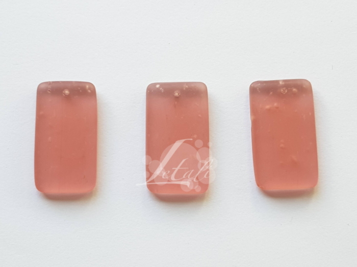 Letali Perle en verre mate, faite à la main, rectangulaire - 27*15*4mm