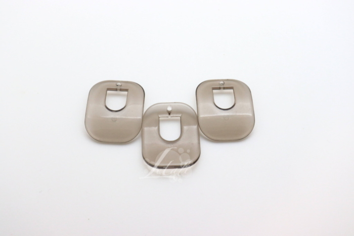 Letali Pendentif: rectangle transparent courbé en acrylique - 33*27*3mm