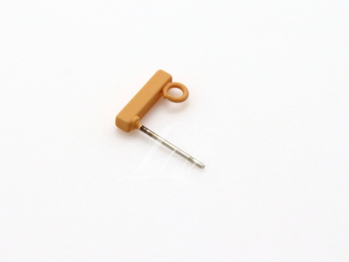 LLetali Boucle d'oreille pastel - caouchouté - barre avec anneau - 2*2*10mm