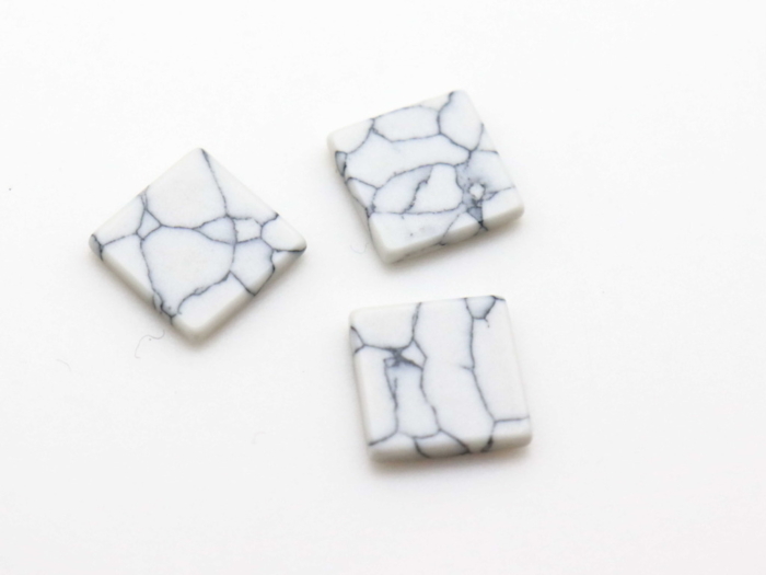 Letali Cabochon: marbre synthetique - carré - 12mm