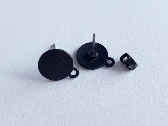 20 x Boucle d'oreille finition lisse avec anneau - 10mm
