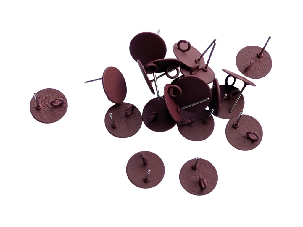 20 x Oorsteker rond plat korrelig berubberd – 12mm - met oogje - Afbeelding 32
