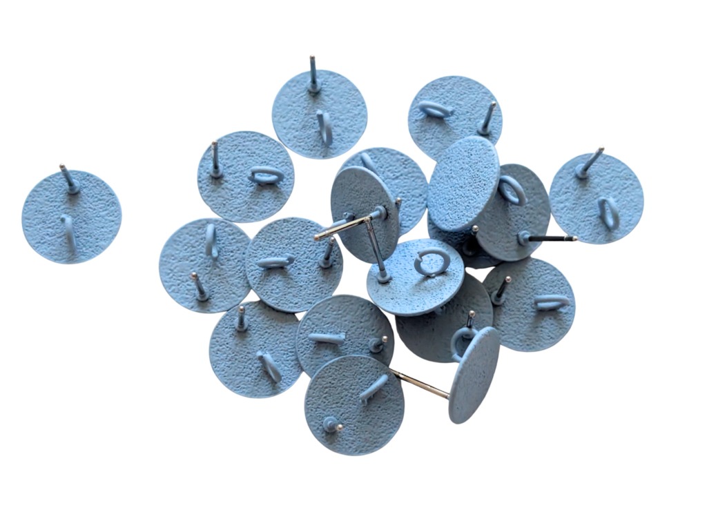 20 x Oorsteker rond plat korrelig berubberd – 12mm - met oogje - Afbeelding 38
