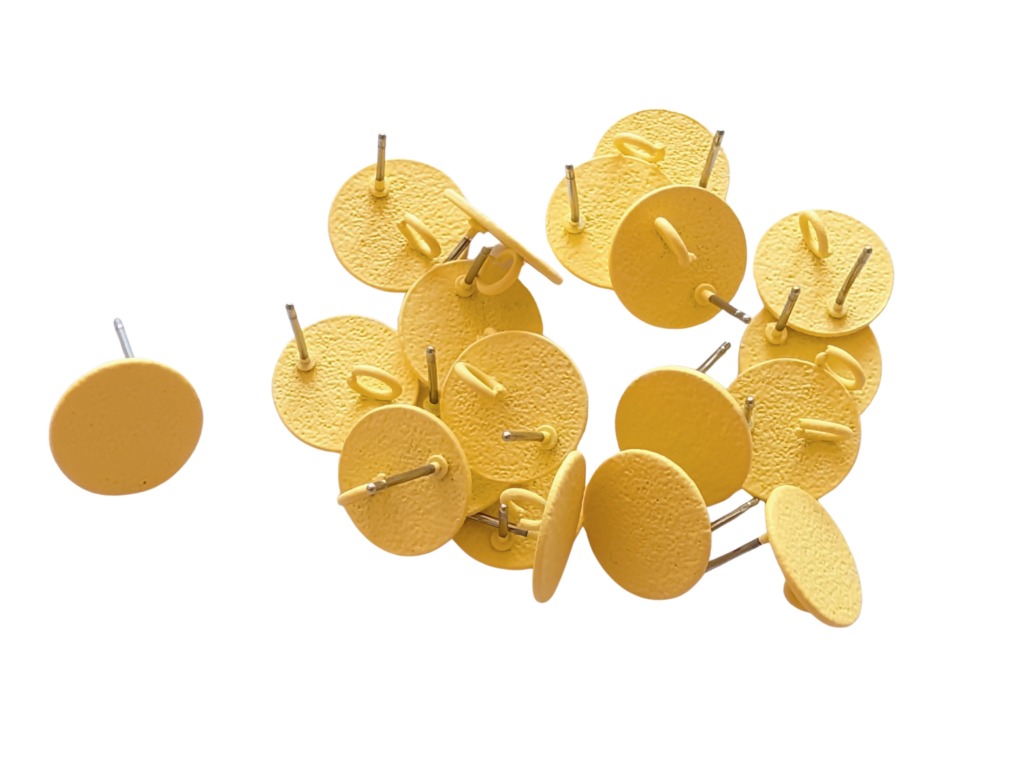 20 x Oorsteker rond plat korrelig berubberd – 12mm - met oogje - Afbeelding 23