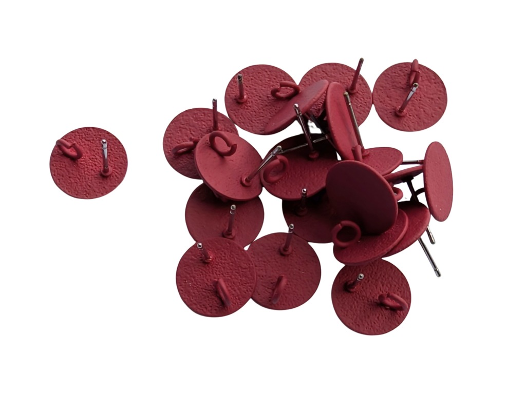 20 x Oorsteker rond plat korrelig berubberd – 12mm - met oogje - Afbeelding 29